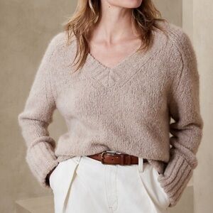 Banana Republic Melli Alpaca wool Sweater camel - stone gray size M